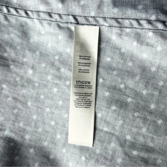 Chico’s Black Polka Dots Stretch Button Down Shirt - Picture 13 of 13